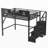 Loft Bed With Stairs, Metal Loft Bed With High And House Shaped Guardrails-1423358482-1423358481