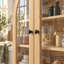 Armoire murale à porte vitrée cintrée de 80 cm de hauteur avec tablette ajustable-1080232846