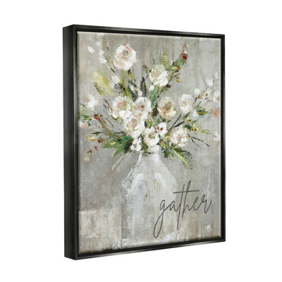 " Gather White Floral Bouquet " by Carol Robinson Painting Print