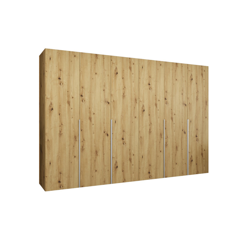 Manufactured Wood Wardrobe, artisan oak + handles: cashmere