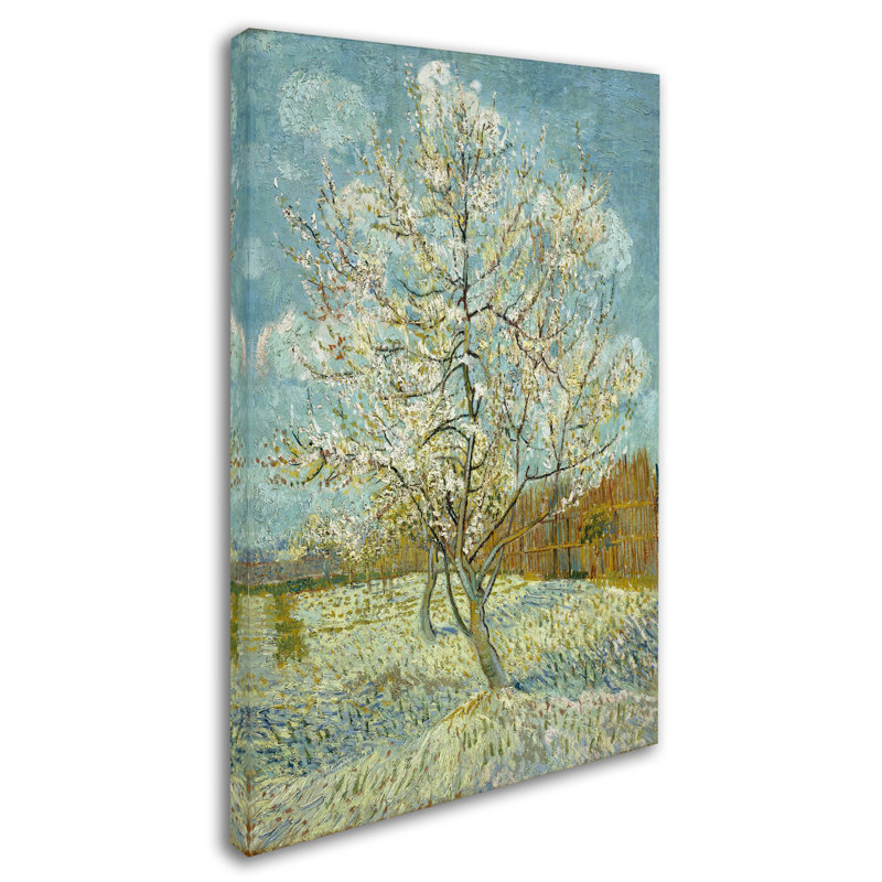 «The Pink Peach Tree» par Vincent Van Gogh, reproduction d'art sur toile tendue, H 47 po x l 30 po