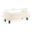 Banc de rangement en velours crème avec accoudoirs - Spacieux pour les oreillers, les magazines dans la chambre à coucher, le salon, le revêtement de l'entrée, les chaussures spacieuses, la pièce-1277630893