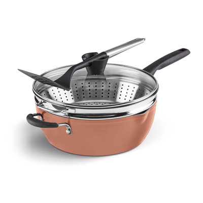Ensemble 4 pièces de casseroles préférées Cuisinart (poêle multi-usages de 4,5 pte avec couvercle, cuiseur à vapeur, tourneur à fentes)