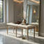 Banc de hall d'entrée rembourré beige - structure en bois d'hévéa massif de 47,5 pouces avec tissu en lin et coussin en mousse haute densité, pieds sculptés rétro, capacité de 440 lb