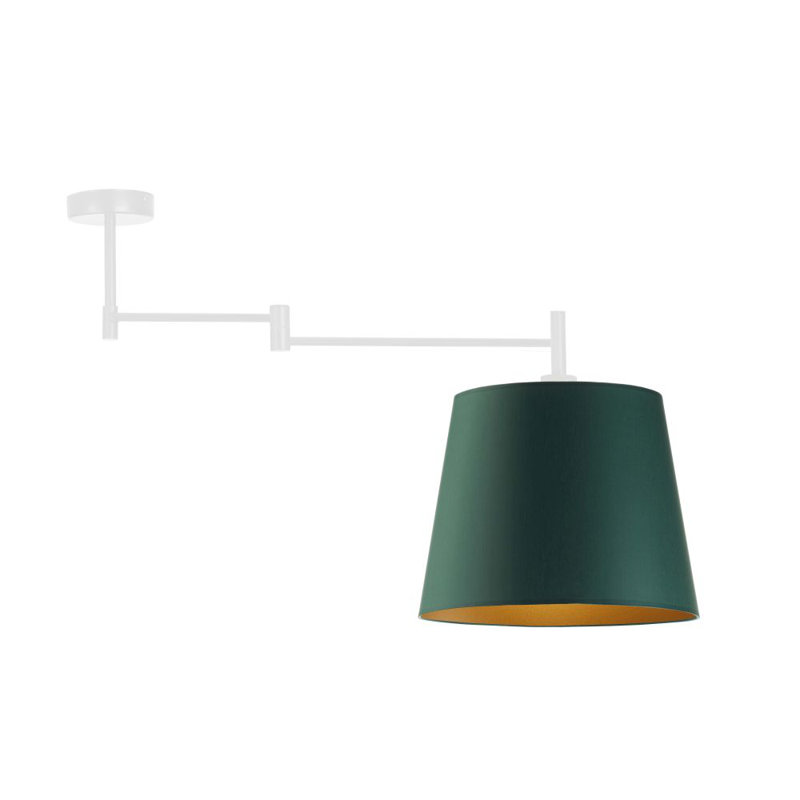 Warlo Fabric Semi Flush Mount, White, Emerald