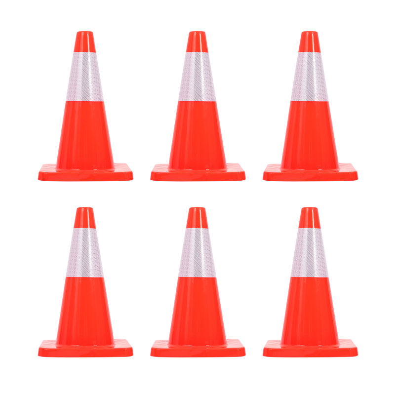 Cônes de circulation 18 po, cône de sécurité pour la route (ensemble de 6)