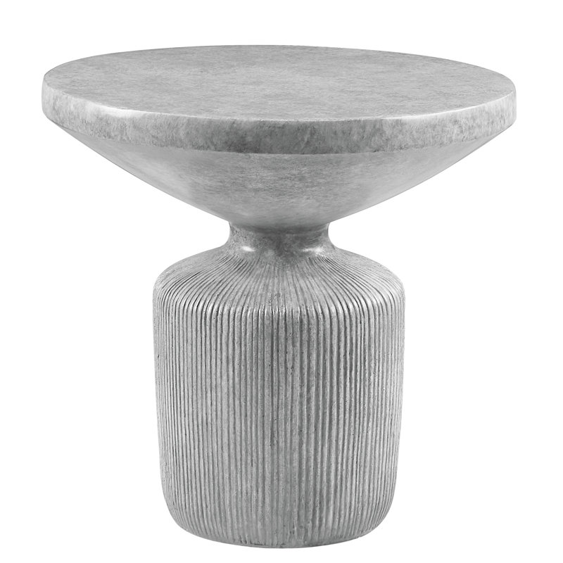 Gray Concrete Side Table With 40Mm Thick Top, No Assembly Required, 20.41In X 19.53In, 26Lb, Natural Theme, 19" Floor Weathered Cement Table, Solid Assembly, 21X21x20, 26 Lbs, Appearance,