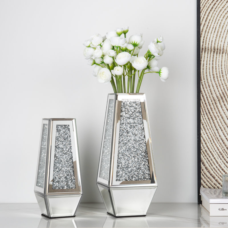 Vase de table en verre fait à la main Cerrie (lot de 2)