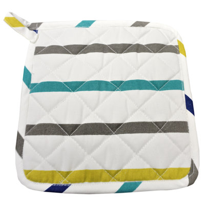 Home & Manor Striped Cotton Potholder