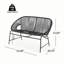 Causeuse droite en osier de 42 po de largeur, rotin PE noir et structure en fer