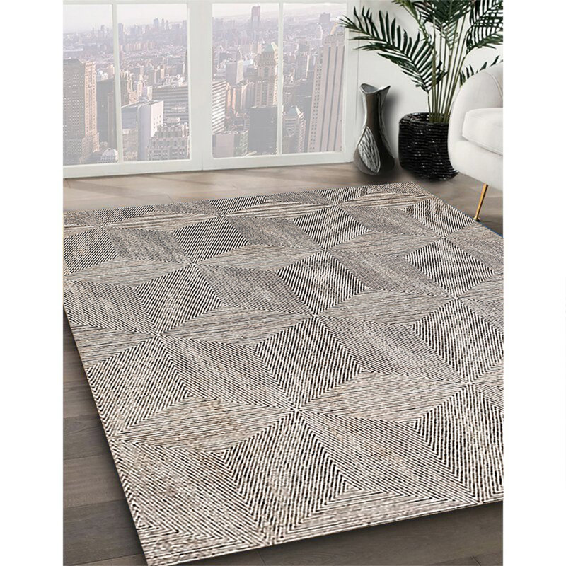 Tapis 100% moderne Dezstany lavable à la machine de style Mid-Century 318, Carré 5 pi