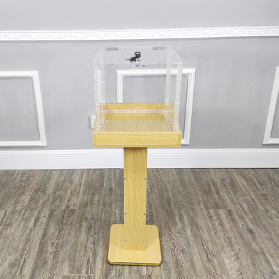 Wood Acrylic Large Floor Standing Tithing Box Offering Box Ballot Box Church Donation Box