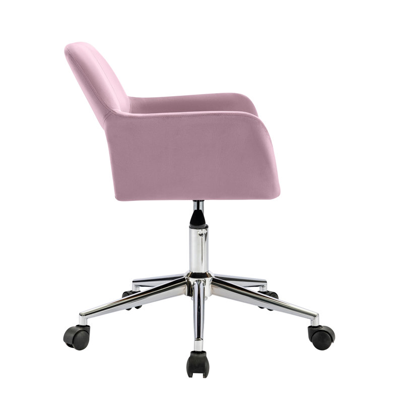 Chaise de bureau en velours Kai, Rose