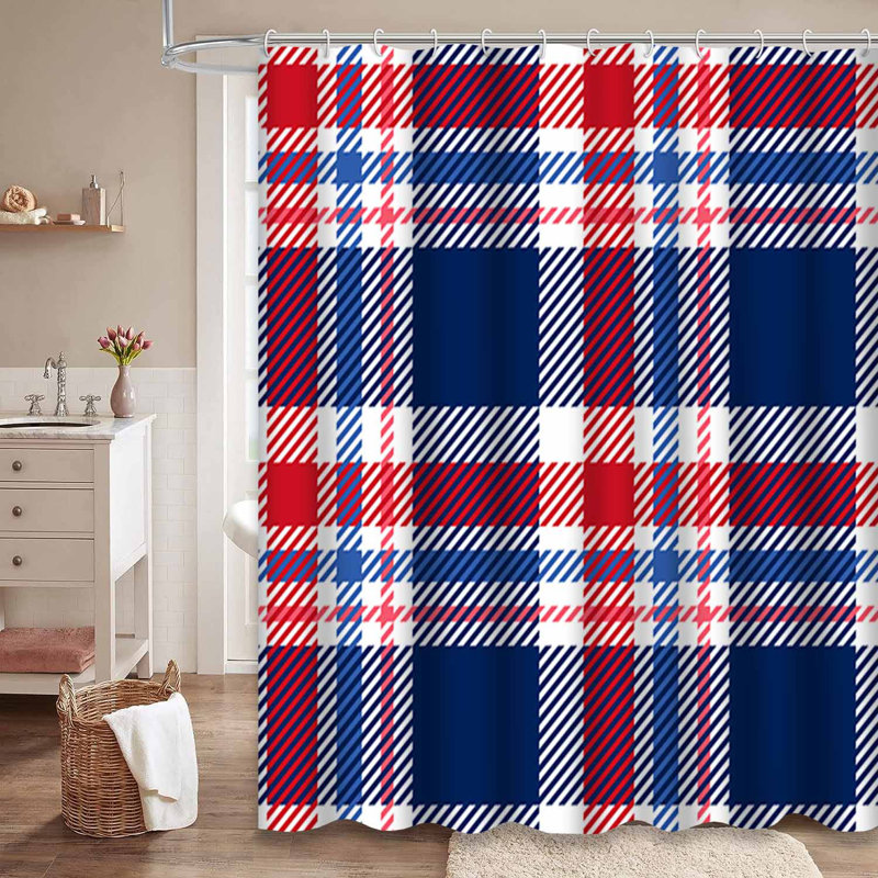 Rideau de douche Tartan, L 72 po x l 78 po