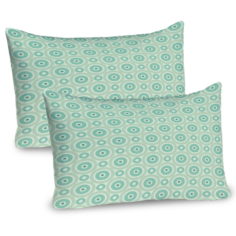 Mint and Pale Green Microfiber Pillow Sham Set