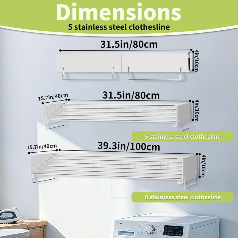 Stainless Steel Wall Mounted Clothes Rack