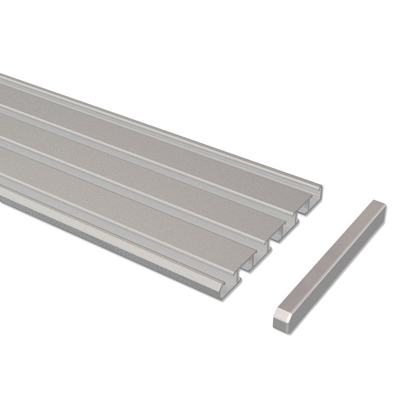 Vermili Aluminum Curtain Track/Rail, Silver Grey, 1cm H x 480cm W x 9cm D