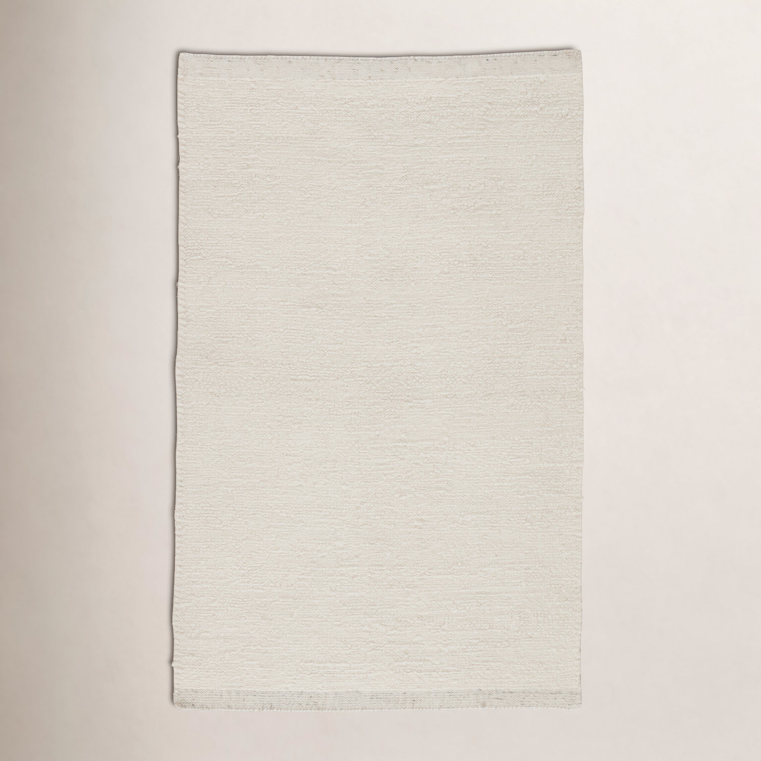 Ada Cream Hand-Woven Wool Rug, Rectangle 5' x 8'