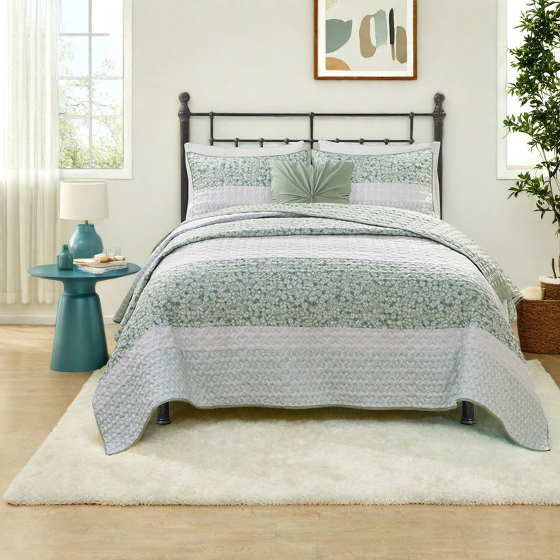 Soft 4 Piece King Bedding Sets, Polyester Farmhouse Style Home