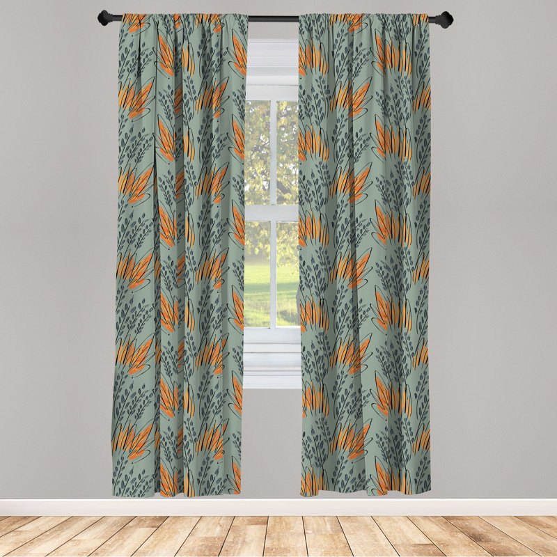 Ethnic Semi-Sheer Rod Pocket Curtain Panels, 28" x 95"