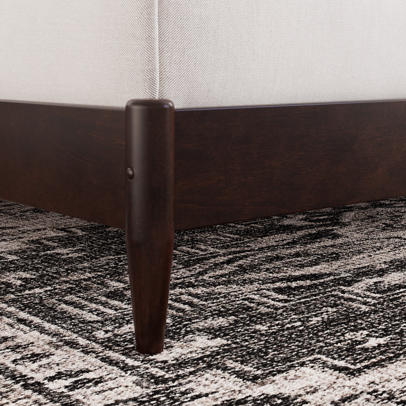 Lit plateforme en bois massif Aritra, Espresso, Grand