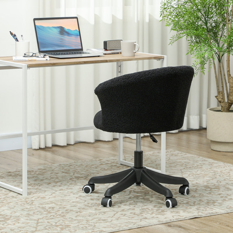 Chaise de bureau Fluffy, Noir, Noir