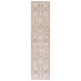 Power Loom Polyester Oriental Area Rug in Taupe/Ivory