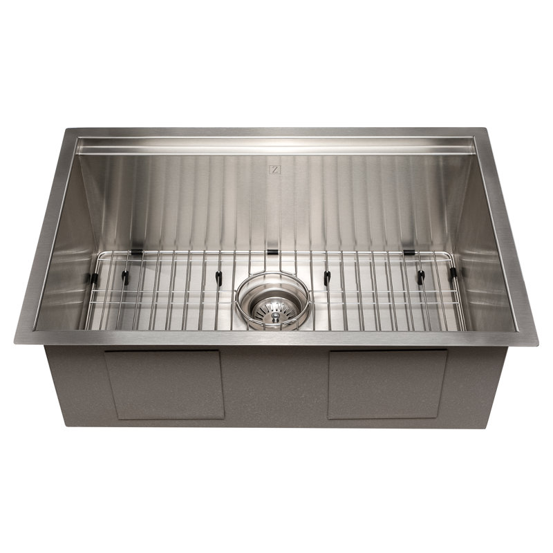 Garmisch Stainless Steel 27" L x 18" W Undermount Kitchen Sink with Basket Strainer