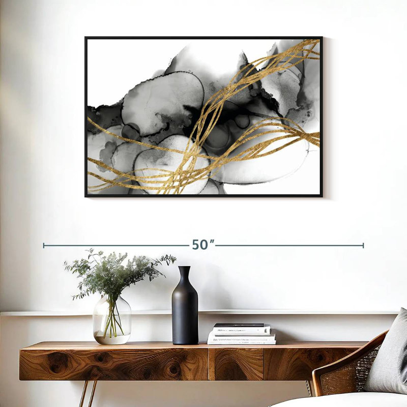 Matrice ondulée II, Cadre flottant noir, 37 po x 25 po