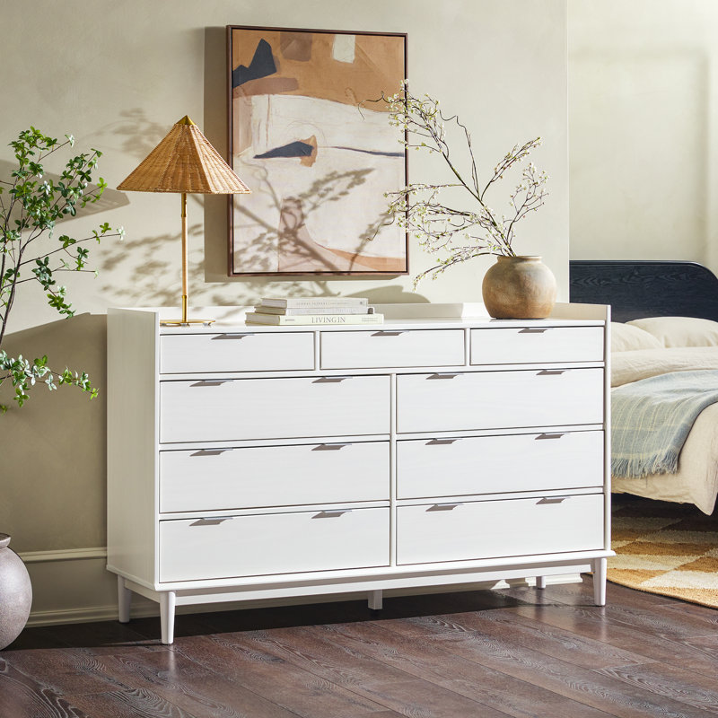 Commode double 9 tiroirs Gheorghe, Blanc / robuste