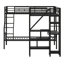 Lit superposé en L et lit mezzanine avec garde-robe intégré, bureau d'étude et ports de chargement USB
