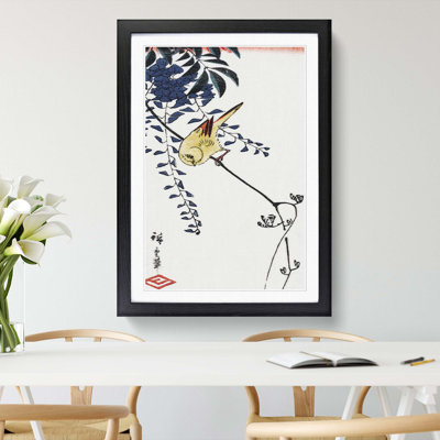 Canary and Wisteria by Utagawa Hiroshige - Picture Frame Painting Print