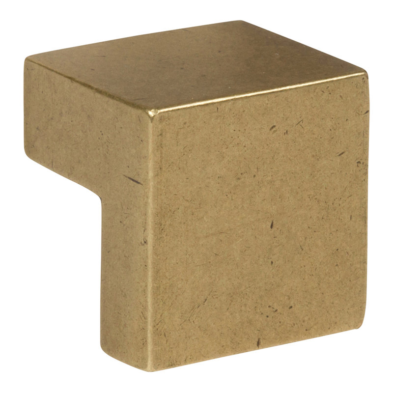 Successi 5/8" Center to Center Square Knob, Vintage Brass