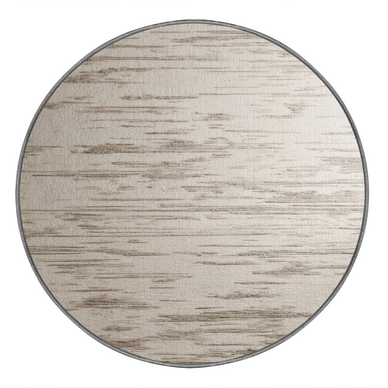 Tapis abstrait gris lavable à la machine, Rond 3 pi