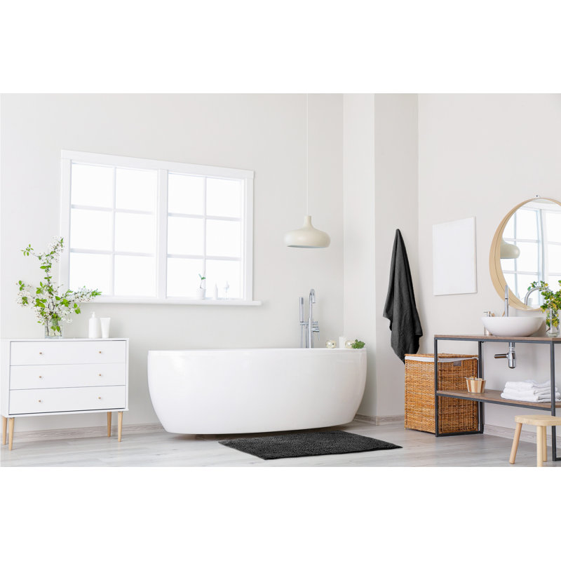 Heloise Non-Slip Bath Rug, 45cm W x 75cm L, Black