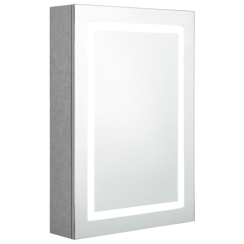 Barfuss 500mm W 700mm H Surface Frameless Medicine Cabinet with Mirror and Fixed Shelves, Concrete Grey