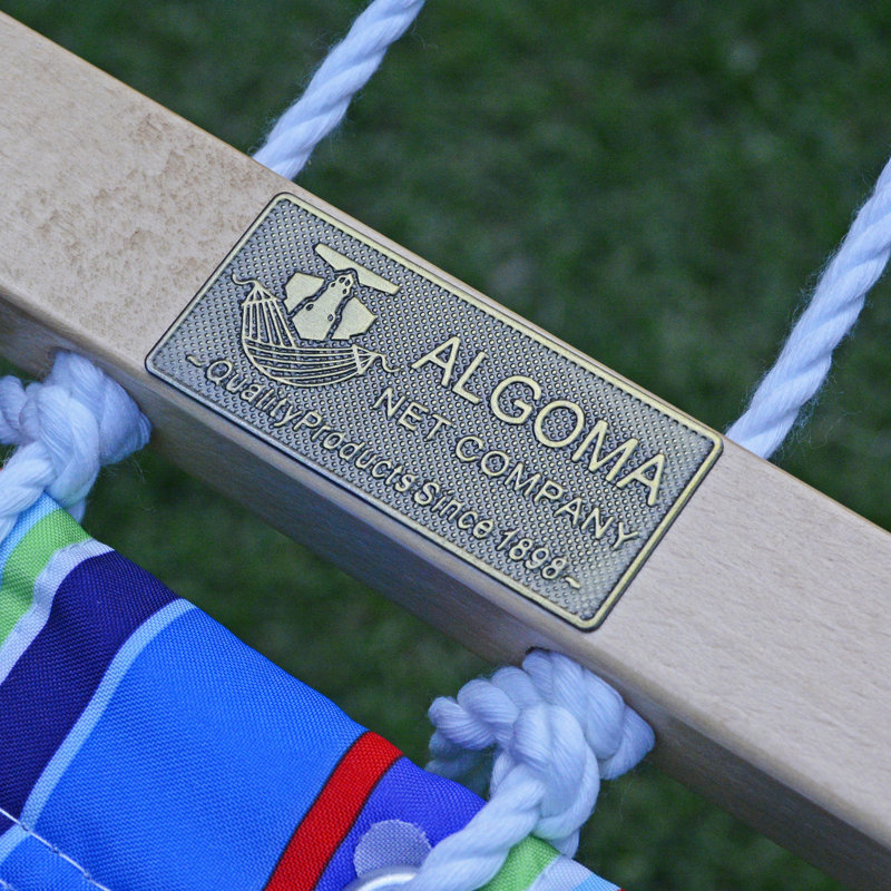 13′ Quilted Hammock with Matching Pillow (Stand Sold Separately), Blue/Green/Red Striped