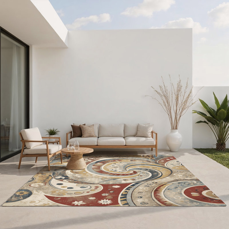 Tapis intérieur et extérieur Vibrant Twist, Rectangle 1 pi 6 po x 2 pi 6 po