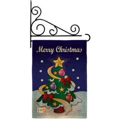 Drapeau de jardin 19 x 13 po Merry Christmas