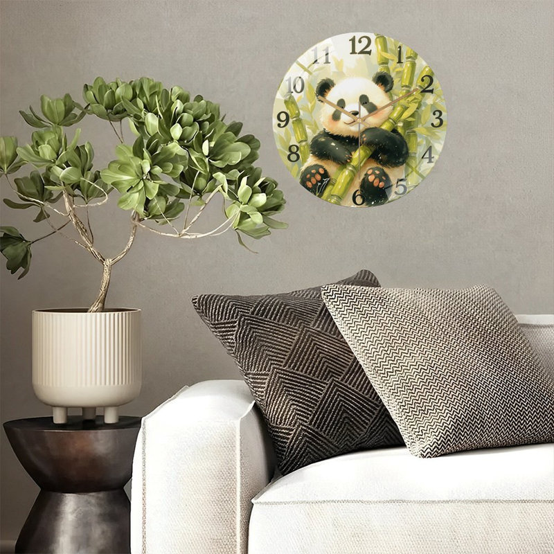 Horloge murale mignonne en bambou