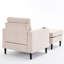 Fauteuil et rangement rembourrés beiges - confortables, porte-gobelets, pour le salon et la chambre à coucher-1828458823