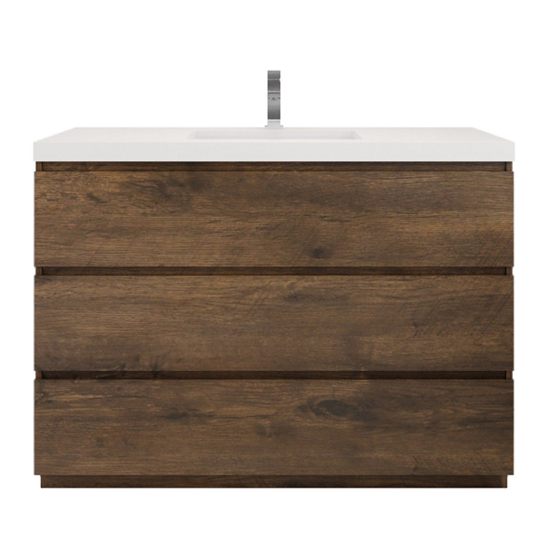 Ensemble de meuble-lavabo simple 48 po, Bois de rose