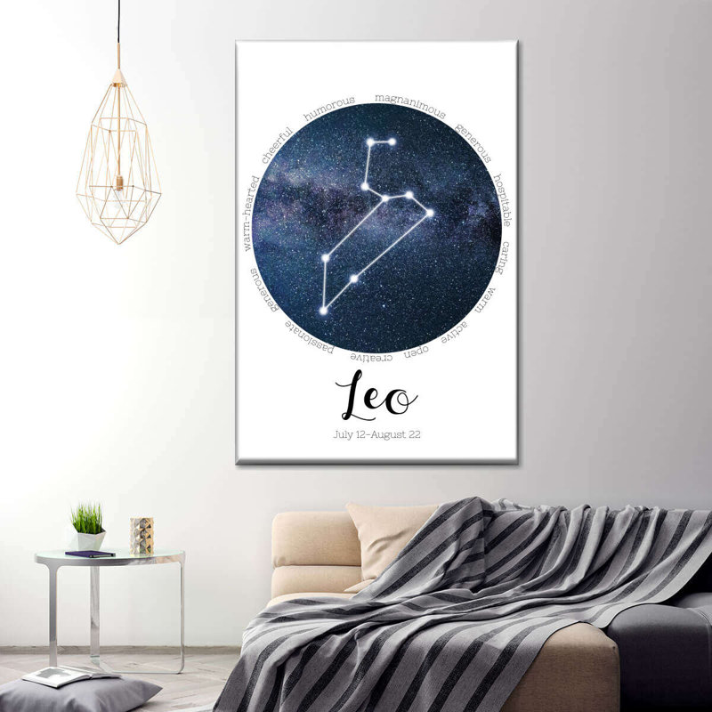 Leo Constellation sur toile, H 12 po x l 8 po x P 1 po