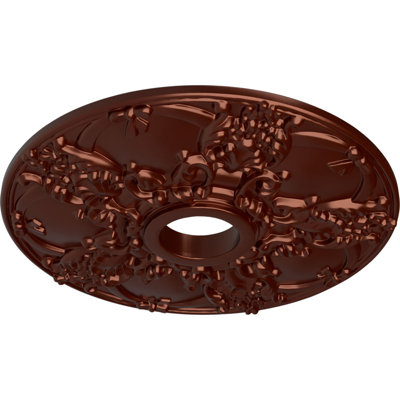 Endurathane Norwich Ceiling Medallion, 18"OD x 3 1/2"ID x 1 3/8"P (Fits Canopies up to 4 1/2"), Hand-Painted Antique Copper Finish