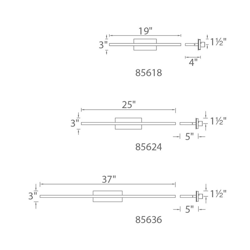  Salas Dimmable LED Bath Bar, White, 3" H x 19" W x 4" D