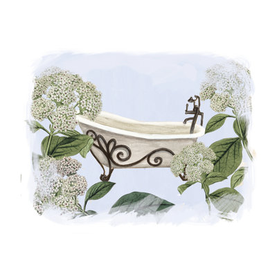 White Flower Bathtub - Painting on Canvas
