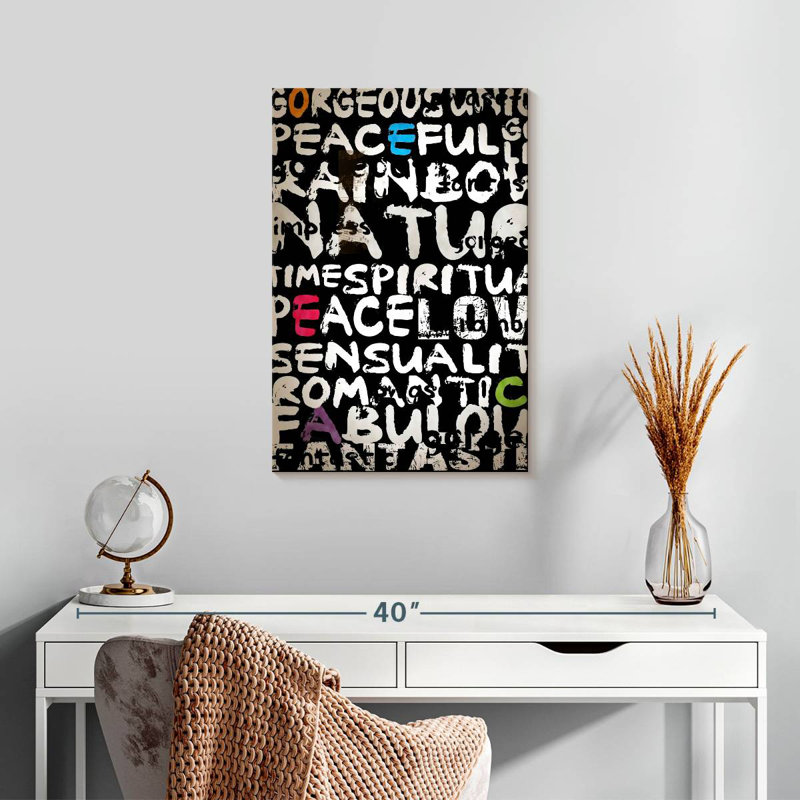 Abstrait de mots III, H 24 po x l 16 po