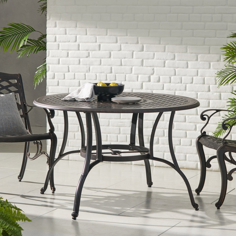Table de salle à manger d'extérieur en fonte d'aluminium