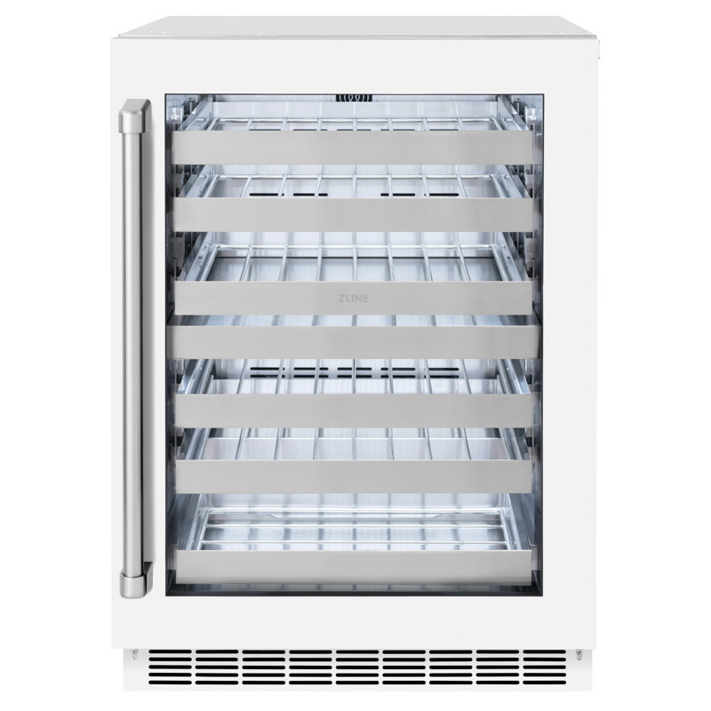 ZLINE 24 in. Touchstone Dual Zone 44 Bottle Wine Cooler, White Matte