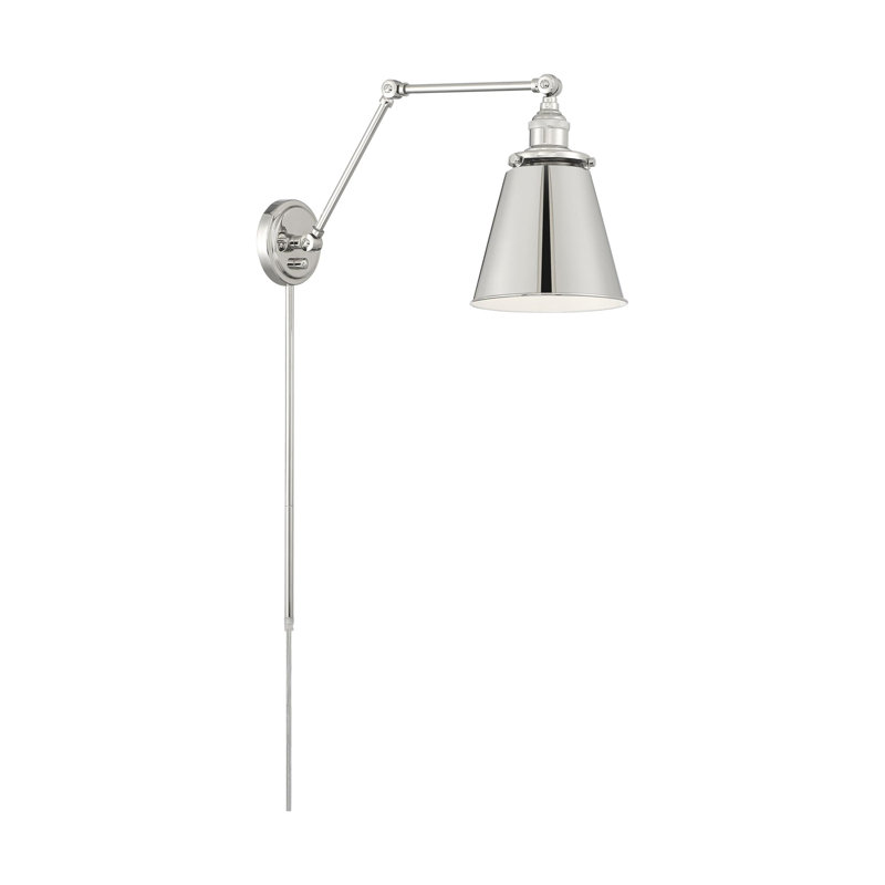 Bras oscillant 1 lumière Senaida, Nickel poli